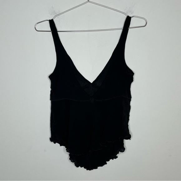 INTIMATELY Free People Sheer Ruffle Tank Top Lettuce Trim Hem - Picture 2 of 8